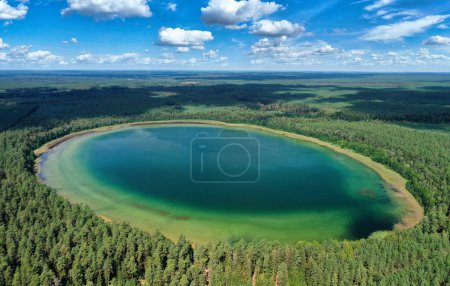 Foto de So called Plaskie lake aerial drone view - Imagen libre de derechos