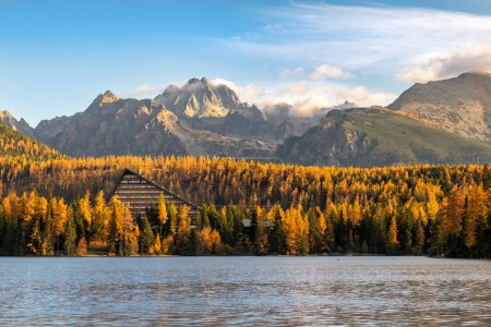 Photo for Autumn landscape of Strbskie Pleso in Slovakian Tatra mountains - Royalty Free Image