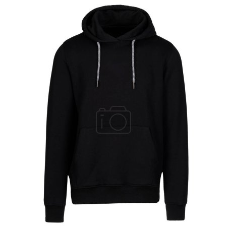 Photo for Front view of black ghost hoodie, perfect for logo mockups. - Royalty Free Image