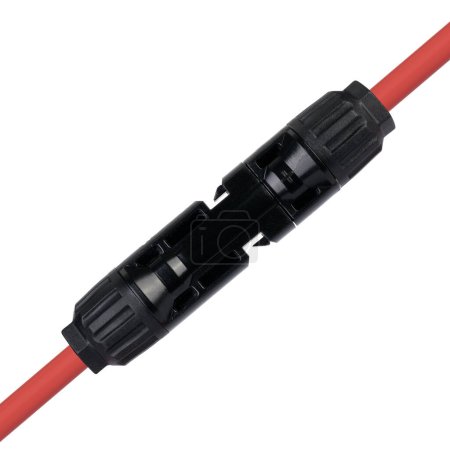 Photo for Waterproof Connector Enclosing Red Cable - Royalty Free Image