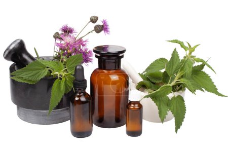 Preparación Natural de Medicina Herbal con Mortero.