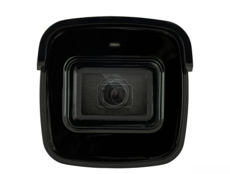 Close-Up of Security Camera Lens in Protective Case. Front.