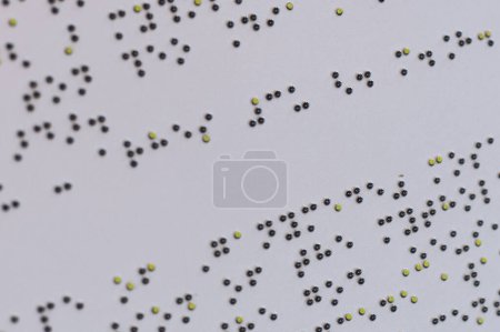 Texte en braille sur la surface blanche