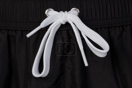 Photo for Black Swim Trunks with White Drawstring - Royalty Free Image