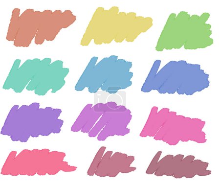 Photo for Strokes of multi-colored paints on a white background - Royalty Free Image