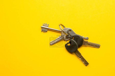 Photo for Keys with on color background with copy space. - Royalty Free Image