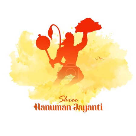 Illustration for Creative illustration of Hanuman Jayanti, celebrates the birth of Lord Sri Hanuman - Royalty Free Image