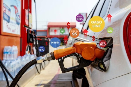 Steigende Ölpreise: Holographische Symbole an Tankstellen spiegeln wirtschaftliche Verschiebungen wider