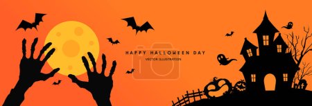 Ilustración de Calabaza sonriente para la exhibición festiva del producto. Celebración de otoño. Jack-O-Lantern Halloween Party Concept. diseño vectorial - Imagen libre de derechos