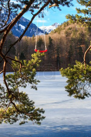 Photo for Alatsee lake by winter. Tyrol, Austria - Royalty Free Image