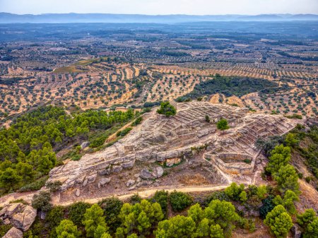 Photo for Aerial view of the Iberian settlement of San Antonio, from the 5th century BC. Calaceite, Teruel, Spain - Royalty Free Image
