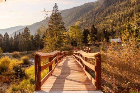 Photo for Boardwalk in Taos Ski Valley, New Mexico in fall - Royalty Free Image