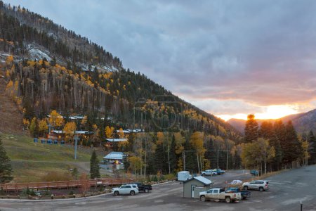 Téléchargez les photos : Taos Ski Valley, New Mexico in fall sunset - en image libre de droit