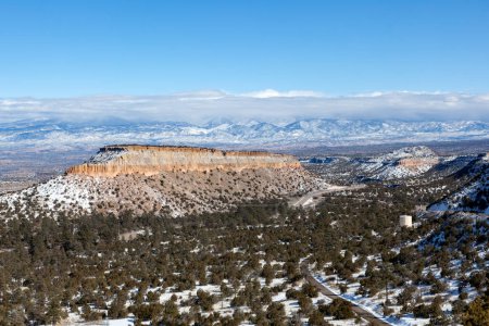 Foto de Vista de invierno desde Anderson Overlook, Los Alamos, Nuevo México. - Imagen libre de derechos