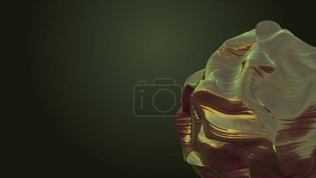 Téléchargez les photos : 3D rendering anisotropic stone morphing. Waves of deformation on the material. Art object for stylish modern bright background - en image libre de droit