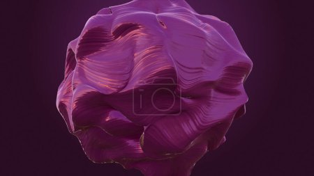 Téléchargez les photos : 3D rendering anisotropic stone morphing. Waves of deformation on the material. Art object for stylish modern bright background - en image libre de droit