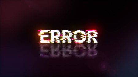 3D rendering error text with screen effects of technological failures. Spectacular screen glitch with various kinds of interference