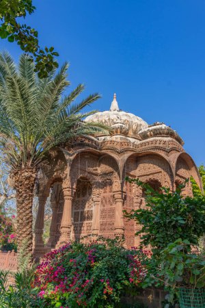 Temples of Mandore Garden. Mandore Garden with as palm tree at Jodhpur, Rajasthan