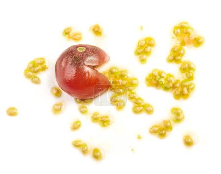 Photo for Smashed tomato isolated on white - Royalty Free Image