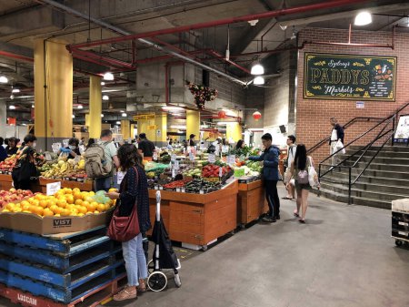 Photo for Sydney, Australia - November 08, 2023: Customers shopping at Paddys Markets, a very popular local market and tourist attraction in Sydney, New South Wales. - Royalty Free Image