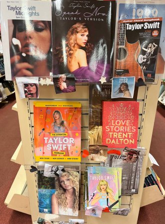 Photo for Sydney, Australia - March 05, 2024: Taylor Swift dedicated stand at the Dymocks book store, during her visit with the Eras Tour Australia - Royalty Free Image
