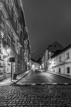 Photo for Prague the capital of the Czech Republic and the most beautiful city in Europe with beautiful churches temples in black and white design. - Royalty Free Image