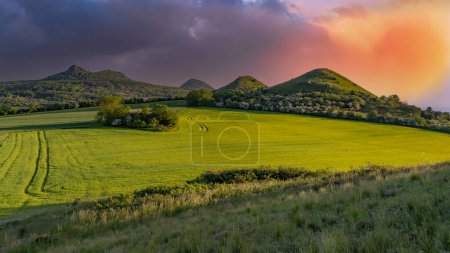 Photo for Sunset of the Czech Central Mountain (Czech Republic) Europe. - Royalty Free Image