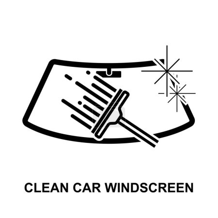 Illustration for Clean car windshield icon isolated on white background vector illustration. - Royalty Free Image