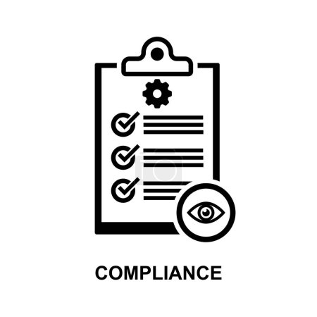 Téléchargez les illustrations : Compliance icon isolated on white background vector illustration. - en licence libre de droit