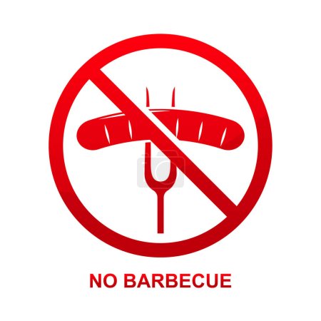 No barbecue sign isolated on white background vector illustration.