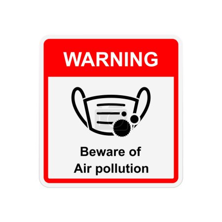 Illustration for Air pollution sign. Atmospheric aerosol particles isolated on background vector illustration. - Royalty Free Image