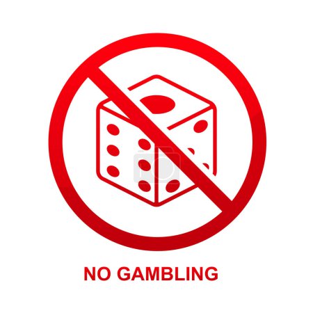 Illustration for No gambling sign isolated on background vector illustration. - Royalty Free Image