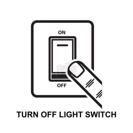 Turn off light switch. Toggle switch isolated on background vector illustration.