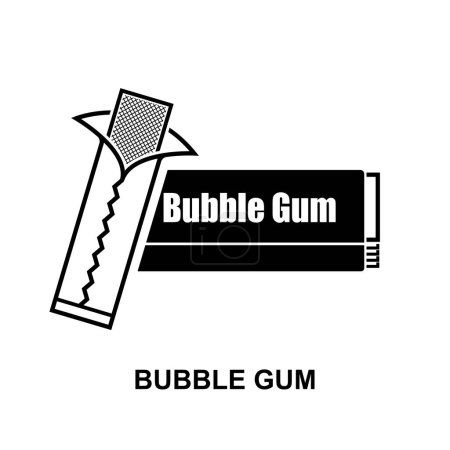 Gum-Stick-Symbol.Bubble-Gum-Symbol isoliert auf Hintergrund-Vektor-Illustration.