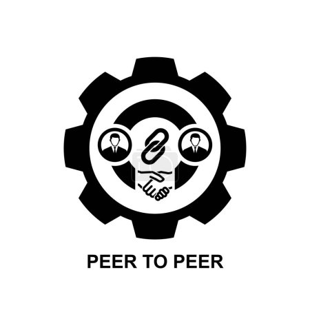 Ilustración de Icono P2P. Conexión peer to peer aislada en la ilustración del vector de fondo. - Imagen libre de derechos