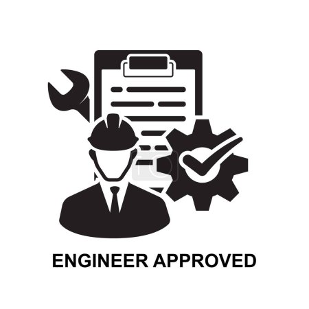 Illustration for Engineer approved icon isolated on background vector illustration. - Royalty Free Image