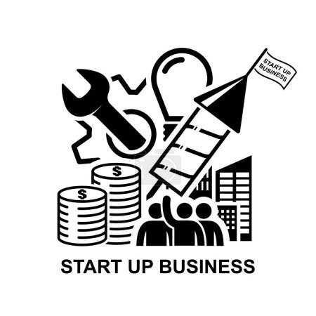 Illustration for Start up business icon isolated on background vector illustration. - Royalty Free Image