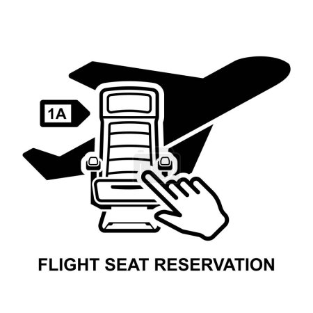 Ilustración de Icono de reserva de asiento. Icono de selección de asiento de avión. Vuelo de reserva aislado en la ilustración vector de fondo. - Imagen libre de derechos
