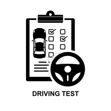 Driving test icon isolated on background vector illustration.