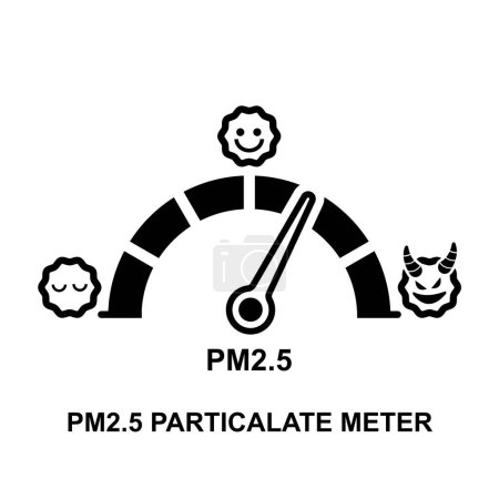Icône des particules PM2.5. Icône de la qualité de l'air isolée sur l'illustration vectorielle.