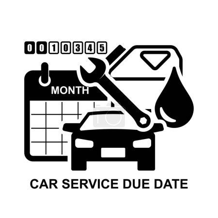 Auto-Service Fälligkeitsdatum Symbol isoliert auf Hintergrund-Vektor-Illustration.