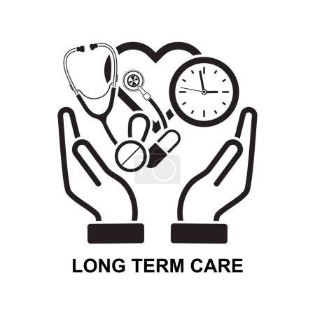 Long term care icon. Long term protect icon isolated on background vector illustration.