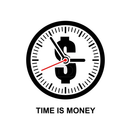 Le temps est icône d'argent isolé sur l'illustration vectorielle de fond.