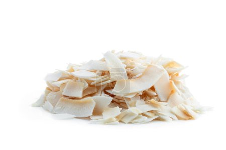 Coconut  chips isolated on a white background 