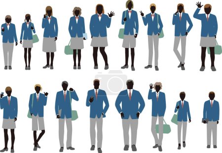  men and women in uniform. Sexuality Diversity Genderless Illustration 