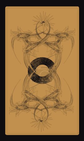 Ilustración de Diseño posterior de la tarjeta del tarot, Mundo espiritual - Imagen libre de derechos