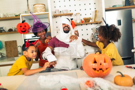 Photo for Family has fun in Halloween time - Royalty Free Image