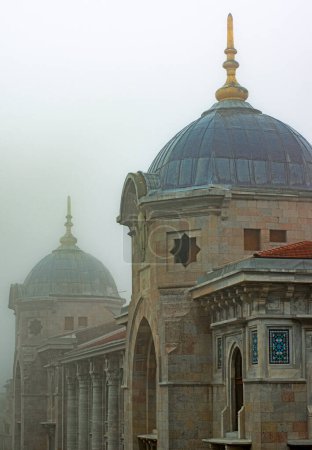 Central Post Office Building on Early Foggy Morning, Istanbul, Turke