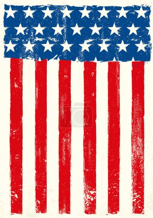 Illustration for A grunge american flag for a poster - Royalty Free Image
