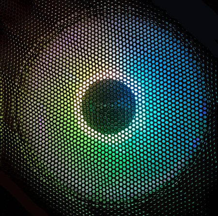 Photo for Computer cooler, fan, cpu with neon rgb light - Royalty Free Image